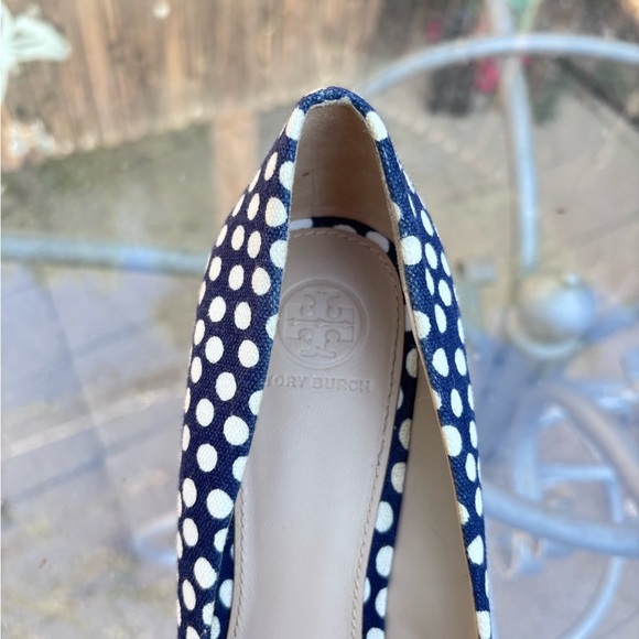 Tory Burch Women’s High heel Open Toe Polka Dot Shoes Wedges Size 9 - Picture 3 of 6
